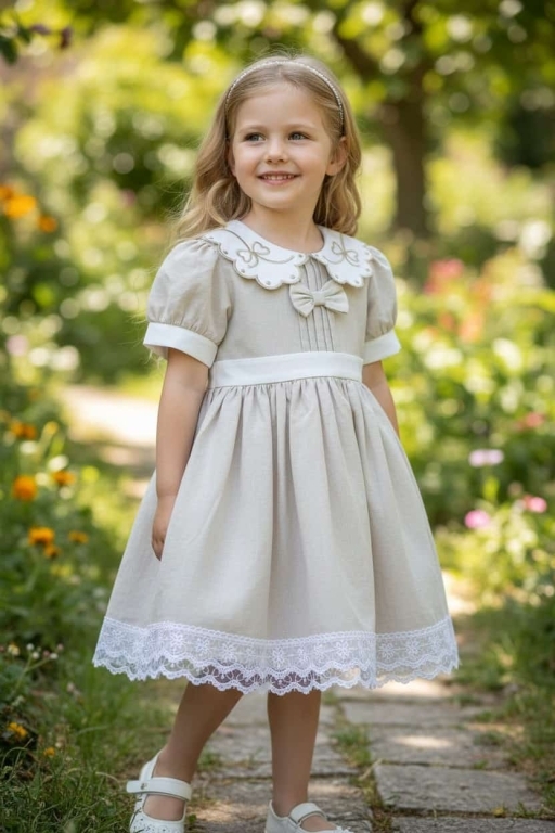 589 NAKIŞ YAKALI FİYONKLU ELBİSE