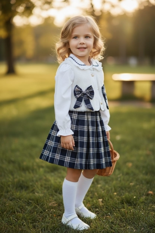 565 PELUŞ YELEKLİ EKOSE ETEKLİ 3 LÜ TAKIM