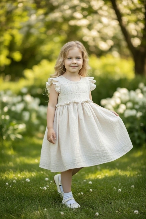 597 KETEN ELBİSE 2-5 YAŞ