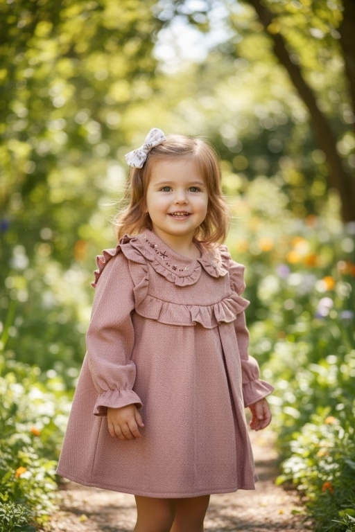 0564 YAKASI NAKIŞ DETAYLI ELBİSE