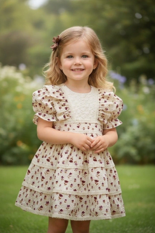 590 DESENLİ FIRFIRLI ELBİSE